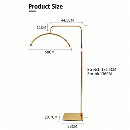 Half Moon Floor Fill Lamp for Salon Tattoo Eyelash Makeup Beauty LED Lash Light Gold