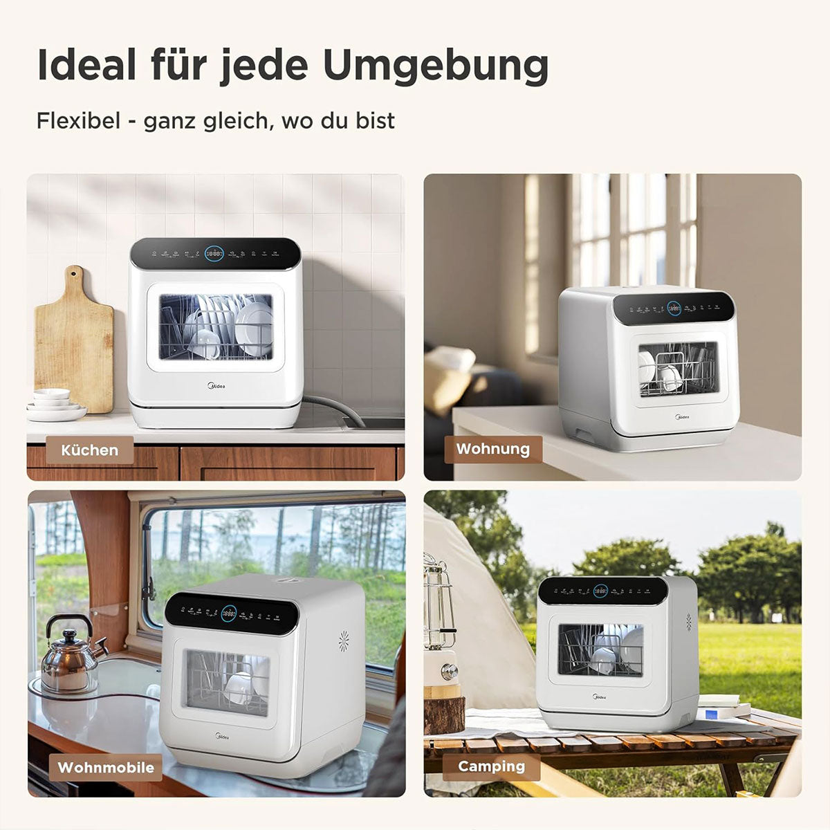 Midea 3rd Generation  Bench Top Mini Dishwasher
