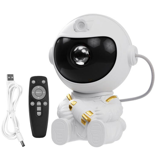 USB Powered Astronaut Nebula Projector & Starry Night Ambient Light with Airplane Accents - 8 Nebula Effects, 360° Rotating Head & Remote Control