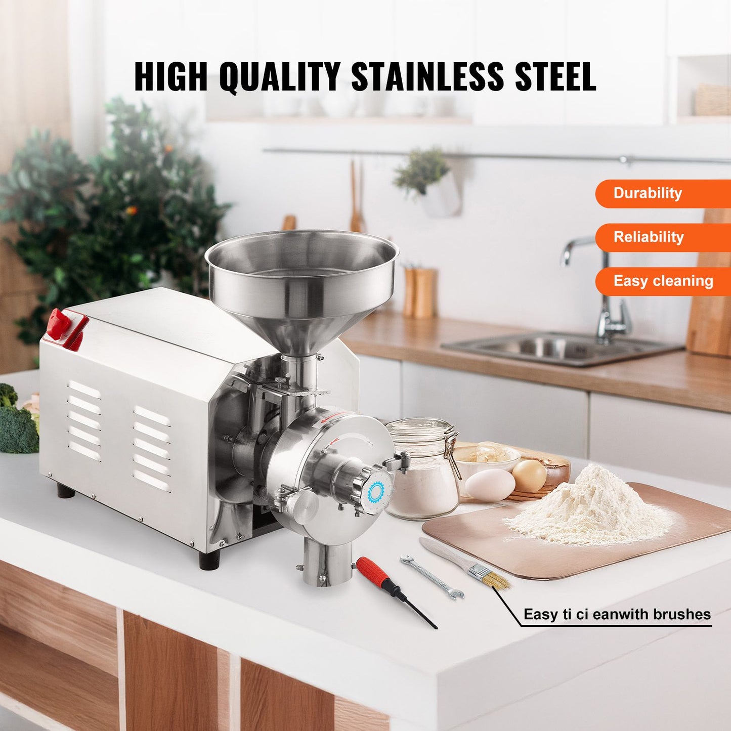 Grain Grind Mill Grain Grinding Machine 2200W Food Processing Machinery