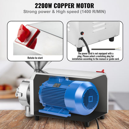 Grain Grind Mill Grain Grinding Machine 2200W Food Processing Machinery