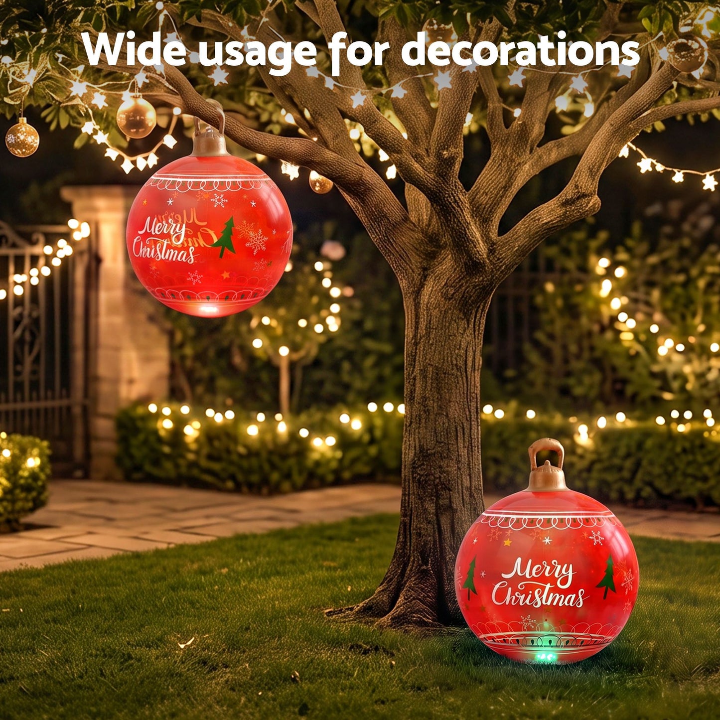Jingle Jollys Christmas Inflatable Ball 60cm Led Illuminated Xmas Decoration Red