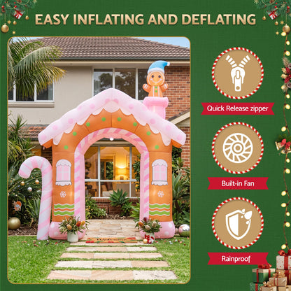 Jingle Jollys Christmas Inflatable Gingerbread Man Candy 3.2M Illuminated Decorations