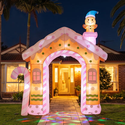 Jingle Jollys Christmas Inflatable Gingerbread Man Candy 3.2M Illuminated Decorations