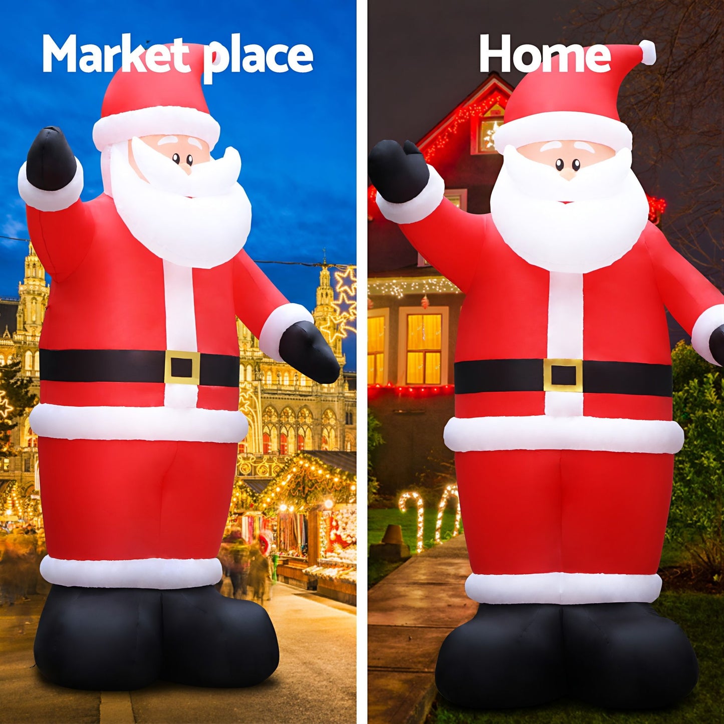 Jingle Jollys Christmas Inflatable Santa 5M Illuminated Decorations
