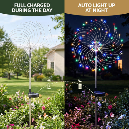 Jingle Jollys 4 Pack Christmas Path Lights Solar Firework Garden Decoration Multicolour