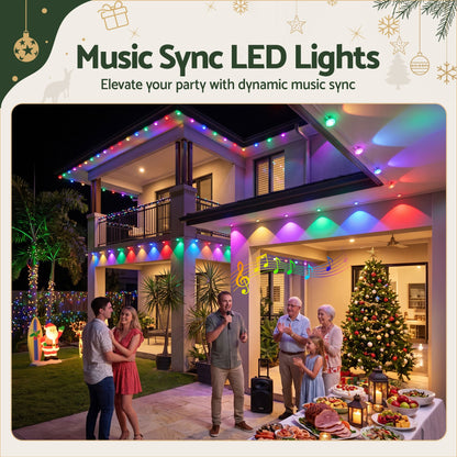 Jingle Jollys 15M Christmas Lights Permanent String Eaves Light 36 LED Decoration