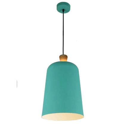 MELO - Open Top Oak - Metal Shade Pendant - White