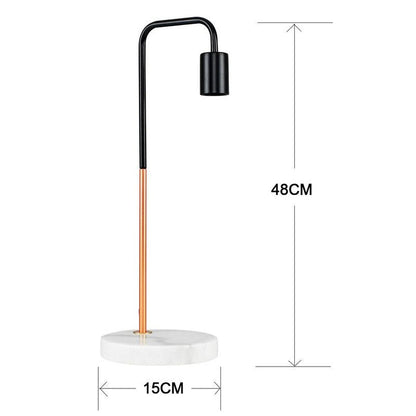 2 x LED Table Light with Marble Base and Matt Black Metal Copper Plating LED Vintage Globe Included-Home & Garden > Lighting-Koala Lamps and Lighting