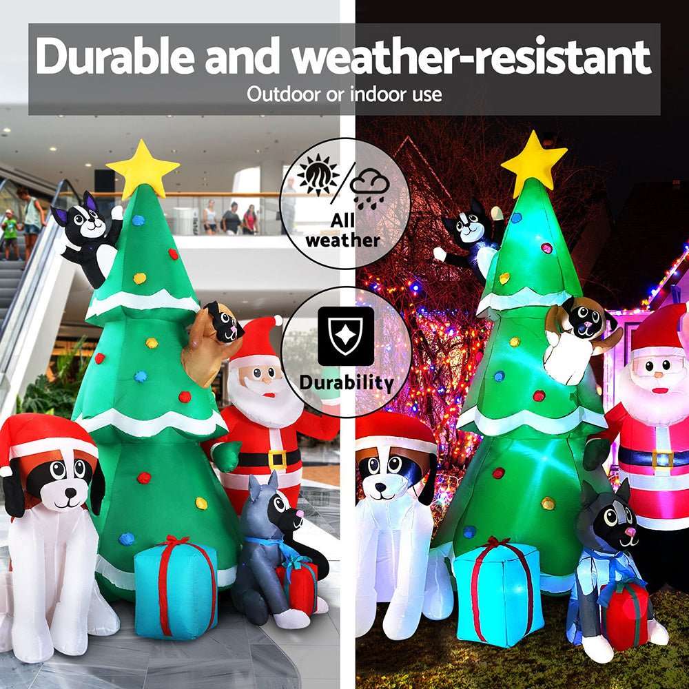 3M Inflatable Christmas Tree Santa Lights Outdoor Decorations Dropli, Occasions > Christmas, jingle-jollys-3m-inflatable-christmas-tree-santa-lights-outdoor-decorations