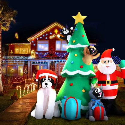 3M Inflatable Christmas Tree Santa Lights Outdoor Decorations Dropli, Occasions > Christmas, jingle-jollys-3m-inflatable-christmas-tree-santa-lights-outdoor-decorations