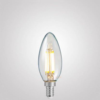 4W 12 Volt DC/AC Candle Dimmable LED Bulb (E12) Clear in Warm White-Candle Bulbs-Liquidleds