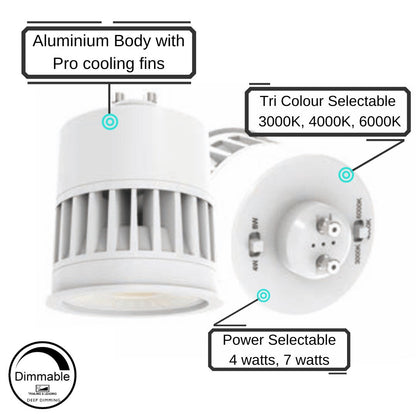 4W / 7W 600lm 60° Dual Power + Tri-Colour Dimmable LED GU10 Globe-GLOBES-COPY