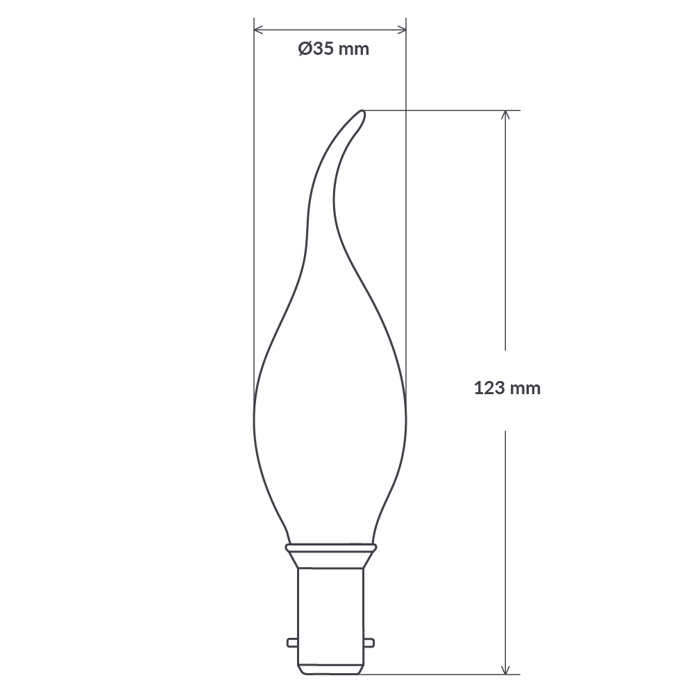 4W Flame Tip Candle Dimmable LED Bulb (B15) Clear in Natural White-Candle Bulbs-Liquidleds