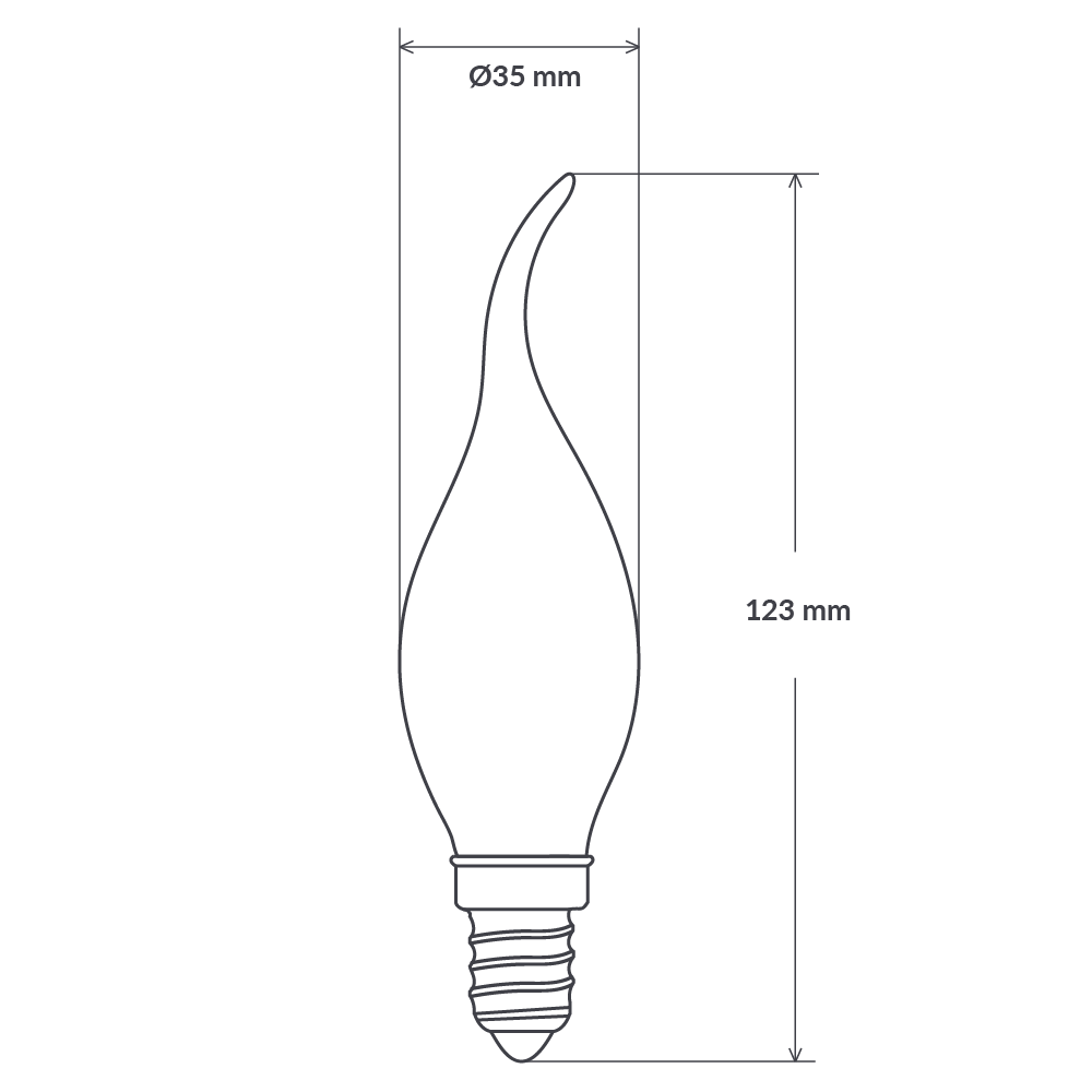 4W Flame Tip Candle Dimmable LED Bulb (E14) Frost in Natural White-Candle Bulbs-Liquidleds