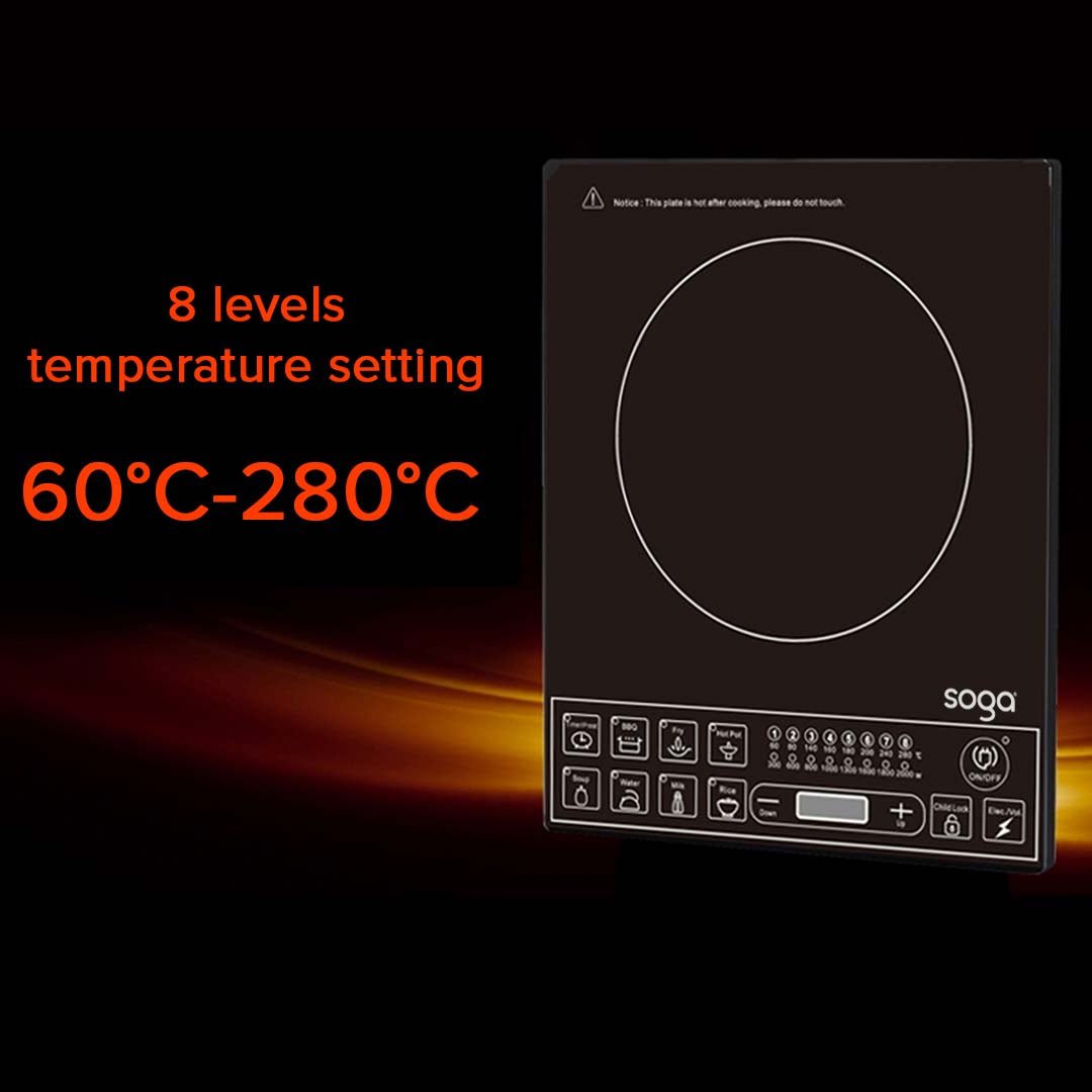 Electric Smart Induction Cooktop and 14L Stainless Steel Stockpot-Home & Living/Kitchen & Dining/Cookware/Induction Cookware-Soga