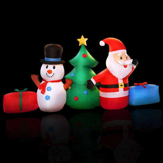 2.7M Christmas Inflatable Tree Snowman Outdoor Decorations Dropli, Occasions > Christmas, jingle-jollys-2-7m-christmas-inflatable-tree-snowman-lights-outdoor-decorations