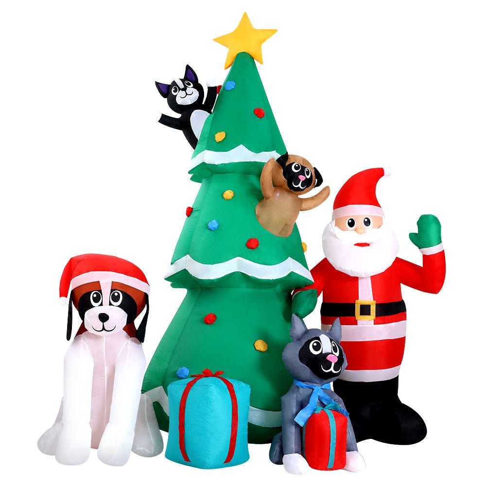 3M Inflatable Christmas Tree Santa Lights Outdoor Decorations Dropli, Occasions > Christmas, jingle-jollys-3m-inflatable-christmas-tree-santa-lights-outdoor-decorations