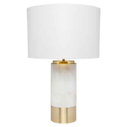 Paola Marble Table Lamp - White w White Shade--Cafe Lighting and Living